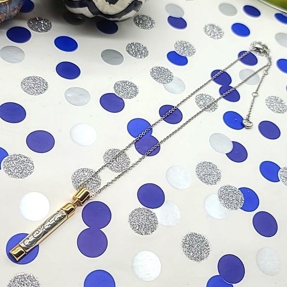 NWOTS! $58 Brighton "Venezia" Two-Tone Scrolled Slim Pendant Necklace - Picture 6 of 10